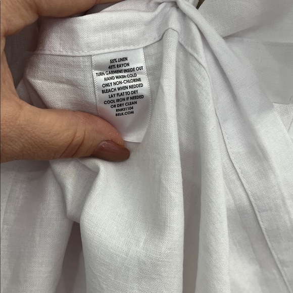 NWOT New Directions Womens 3X White V-neck Short Sleeve Blouse Tunic Top Beach - Picture 6 of 6